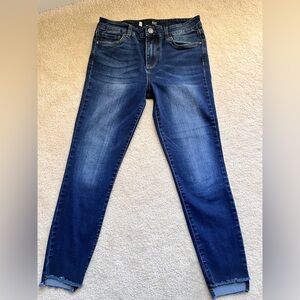KUT Connie High Rise Skinny Ankle Jeans with Step Hem, Dark Blue Wash